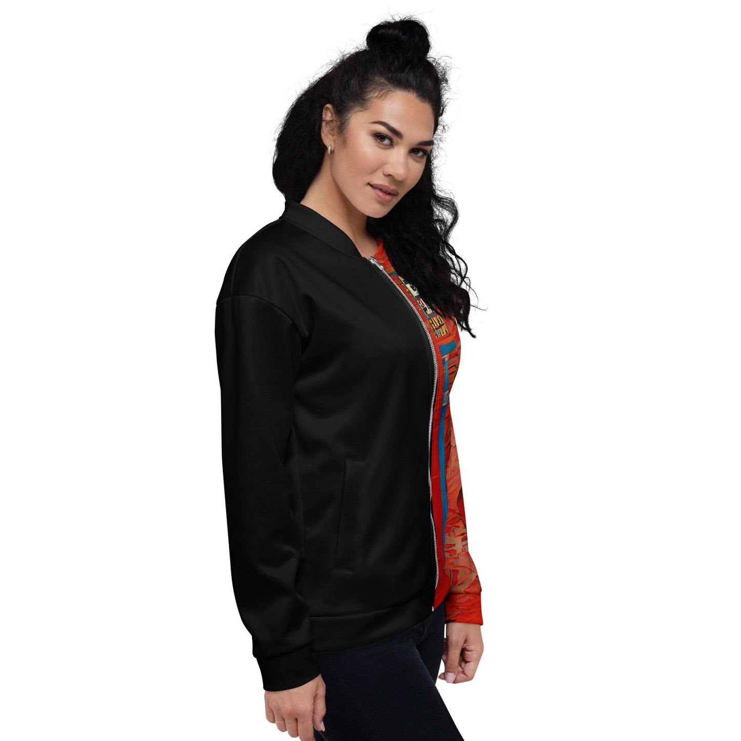 Half Black Half Hónghǎi - Unisex Bomber Jacket