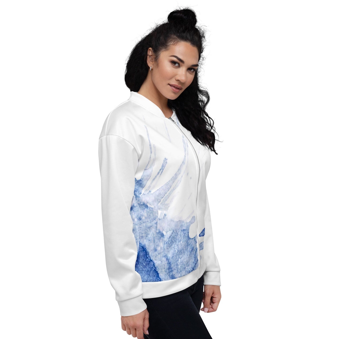 Watercolour Blue Splash - Unisex Bomber Jacket
