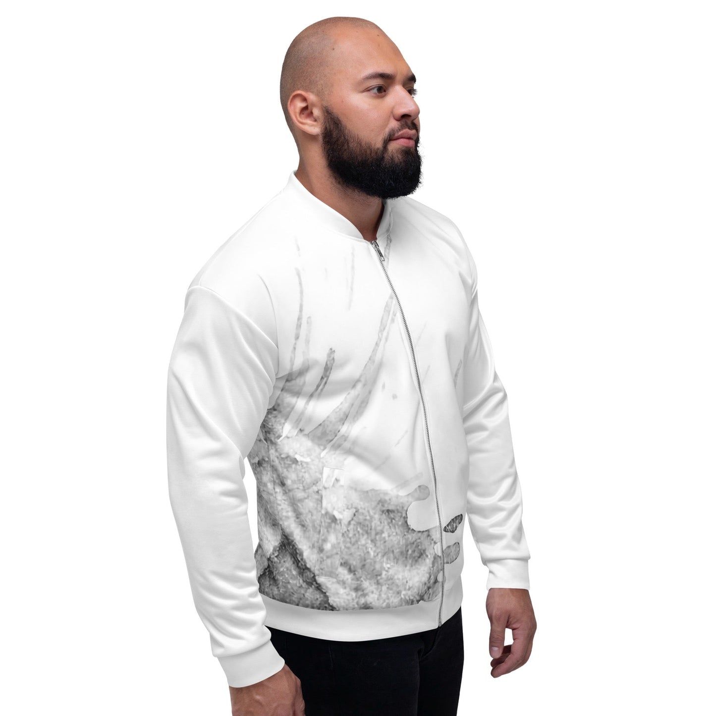 Watercolour Grey Splash - Unisex Bomber Jacket