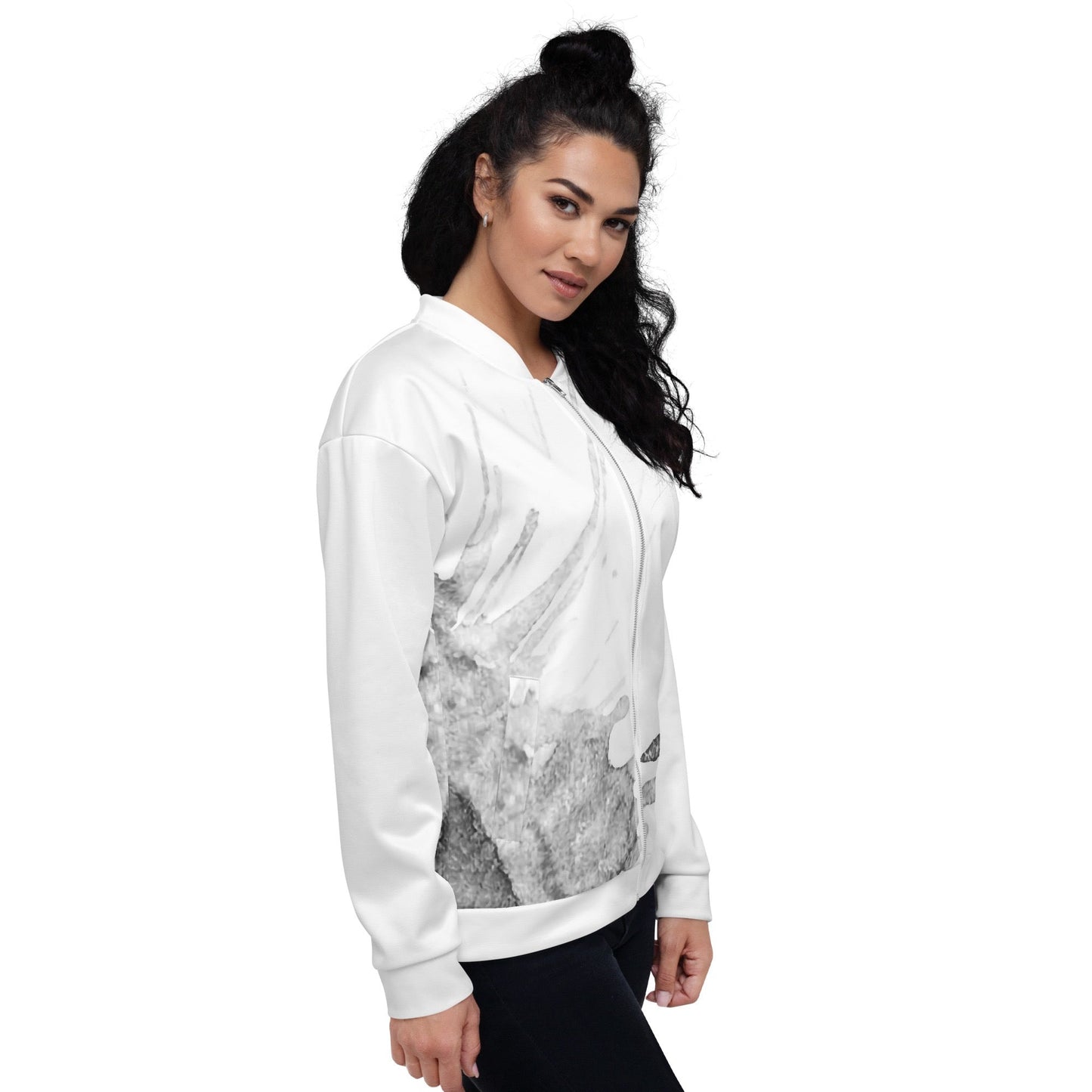 Watercolour Grey Splash - Unisex Bomber Jacket