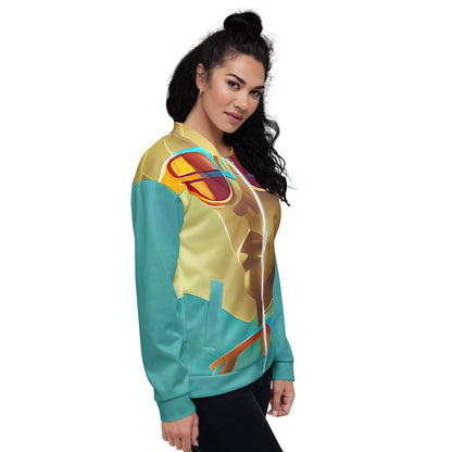 Retro Cool Blue - Womens Bomber Jacket
