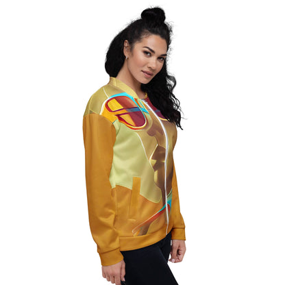 Retro Cool Orange - Womens Bomber Jacket