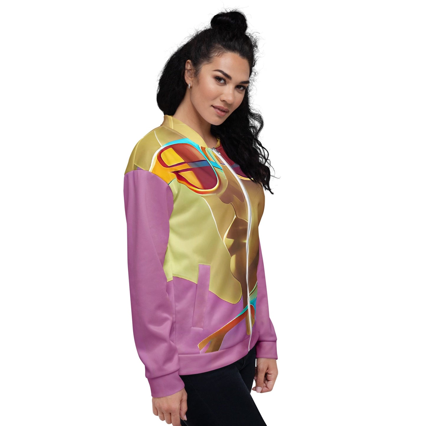Retro Cool Pink - Womens Bomber Jacket