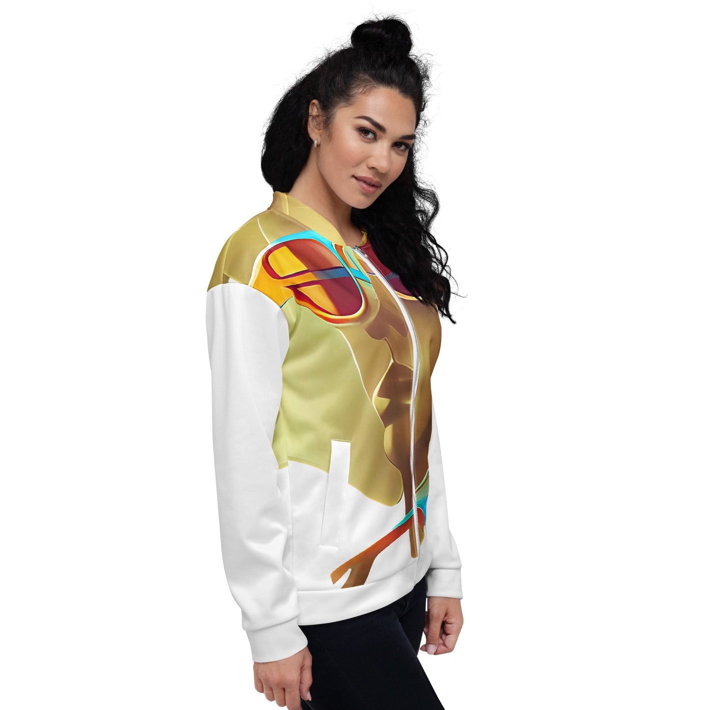 Retro Cool White - Womens Bomber Jacket