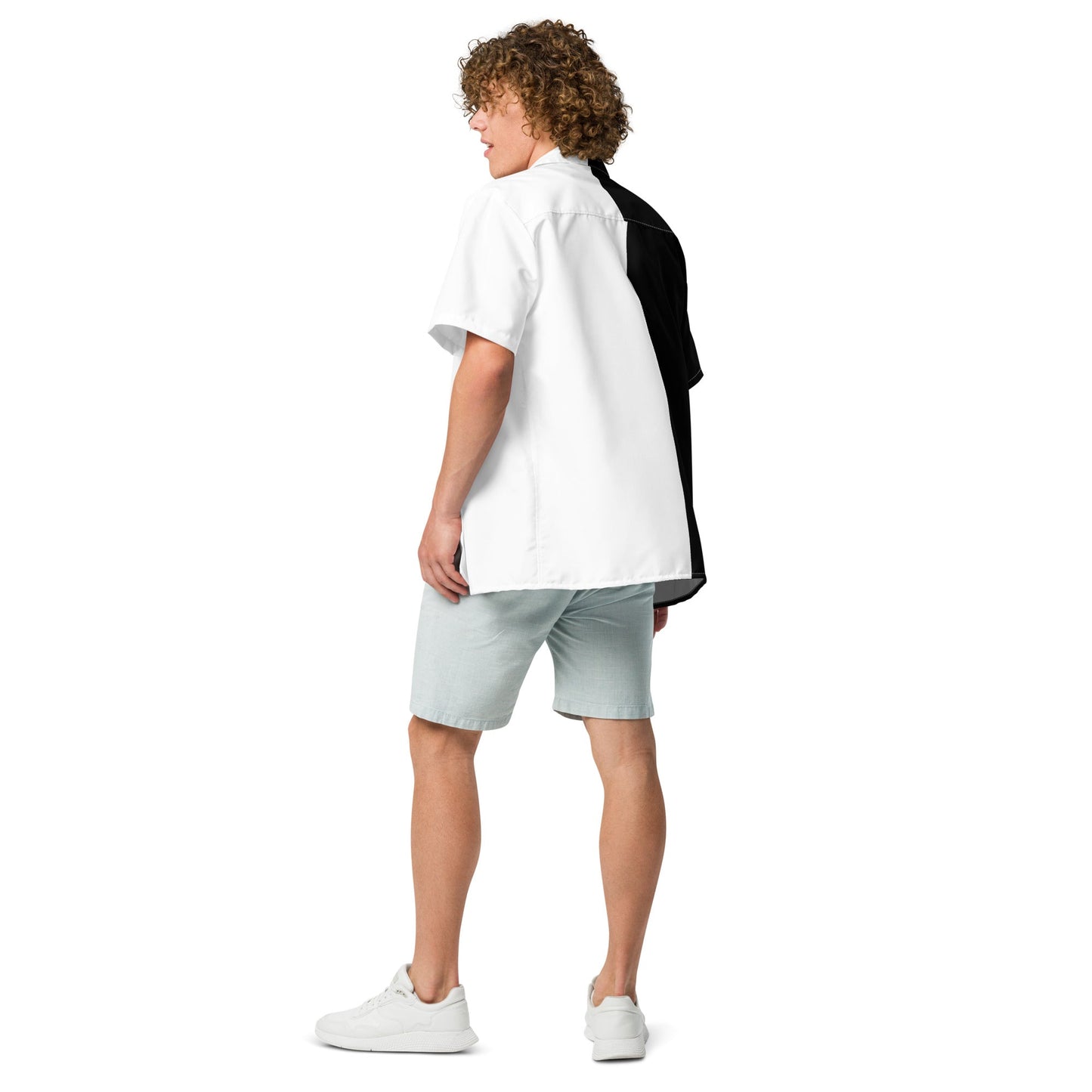 Half Black Half White - Unisex Button Shirt