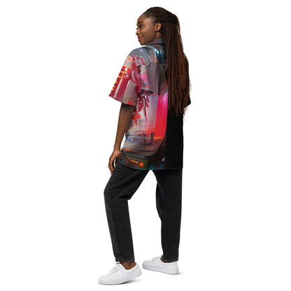 Half Black Half Báijiǔ - Unisex Button Shirt