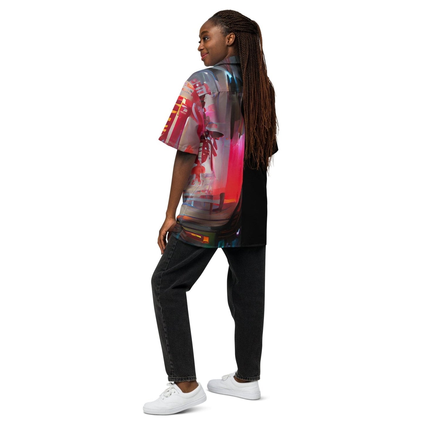 Half Black Half Báijiǔ - Unisex Button Shirt