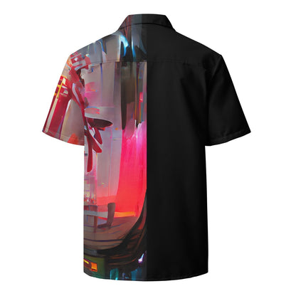 Half Black Half Báijiǔ - Unisex Button Shirt