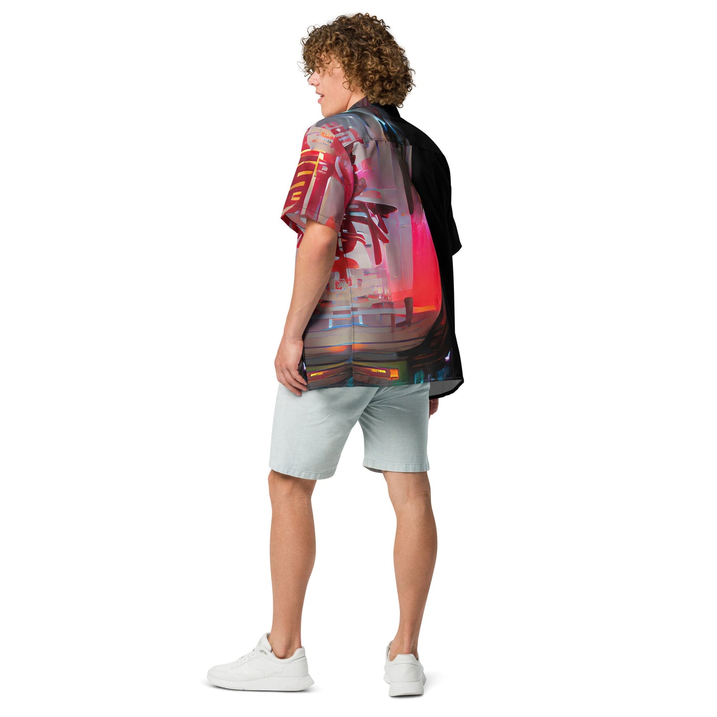 Half Black Half Báijiǔ - Unisex Button Shirt