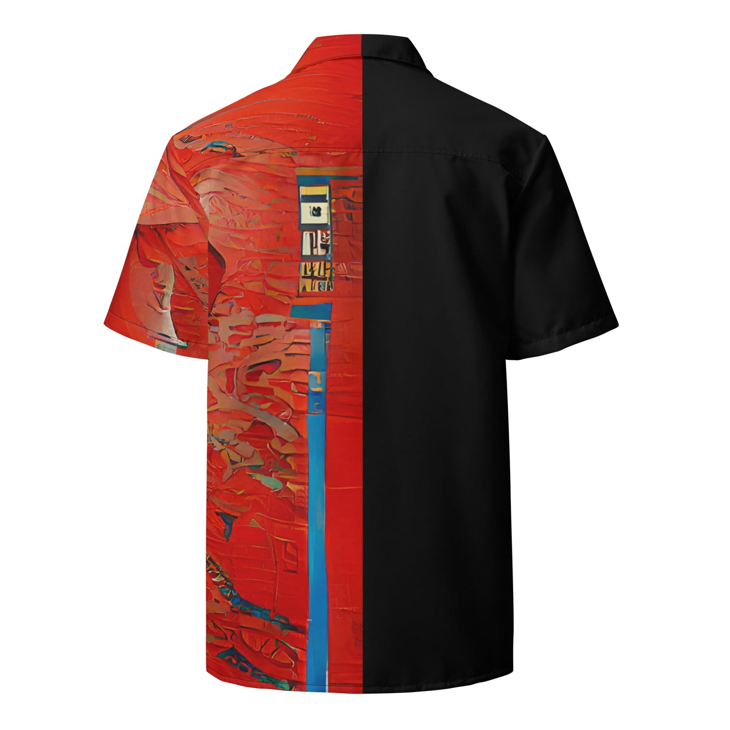 Half Black Half Hónghǎi - Unisex Button Shirt