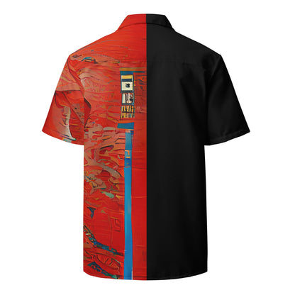 Half Black Half Hónghǎi - Unisex Button Shirt
