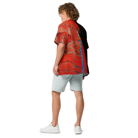 Half Black Half Hónghǎi - Unisex Button Shirt
