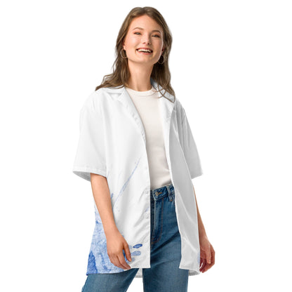 Watercolour Blue Splash - Unisex Button Shirt