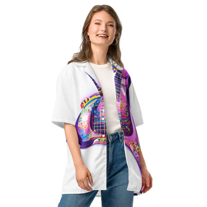 Hippie Guitar -  Womens Button Shirt