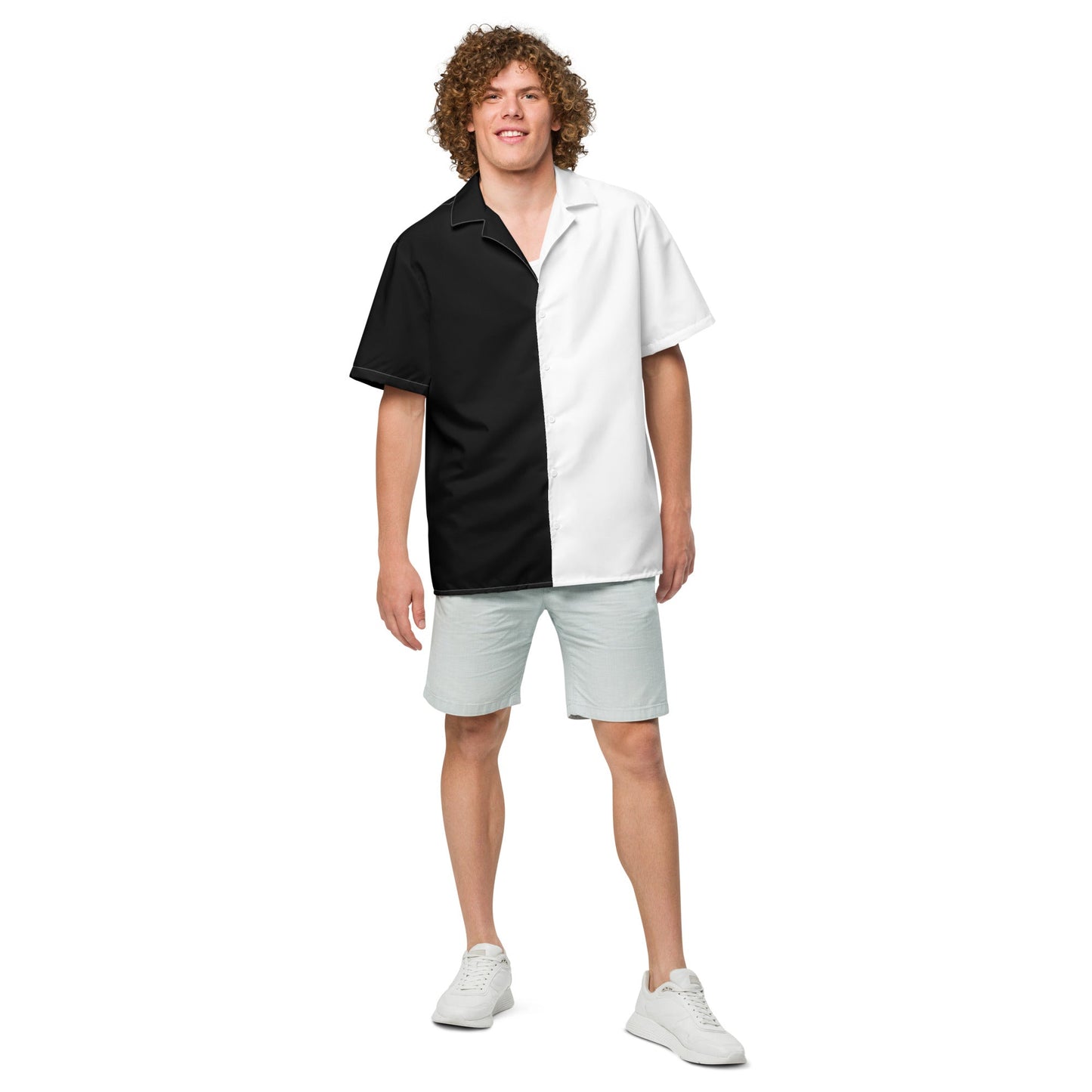 Half Black Half White - Unisex Button Shirt