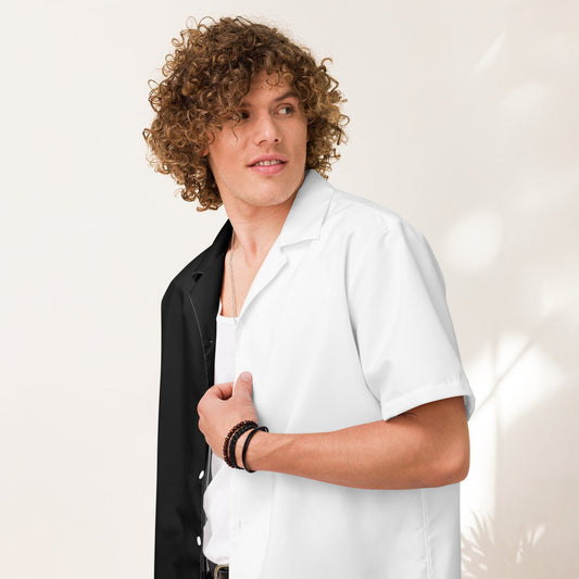 Half Black Half White - Unisex Button Shirt