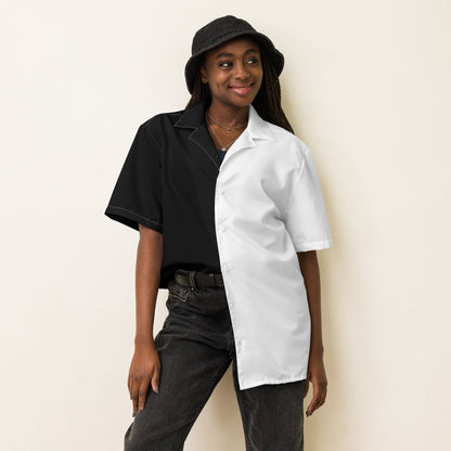 Half Black Half White - Unisex Button Shirt
