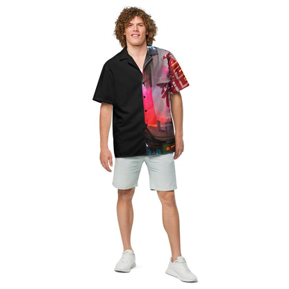 Half Black Half Báijiǔ - Unisex Button Shirt