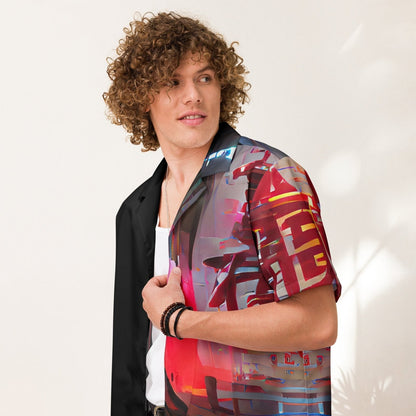 Half Black Half Báijiǔ - Unisex Button Shirt