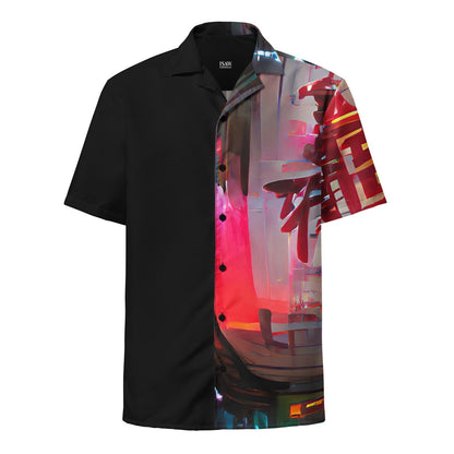 Half Black Half Báijiǔ - Unisex Button Shirt