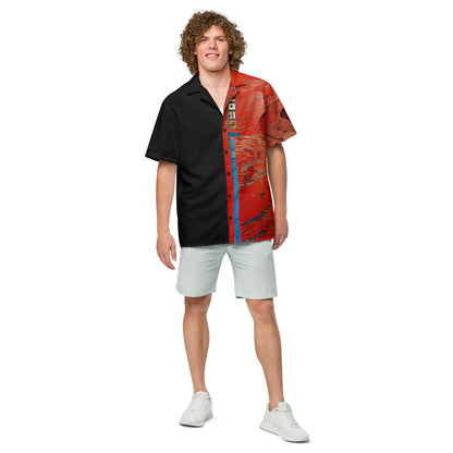 Half Black Half Hónghǎi - Unisex Button Shirt