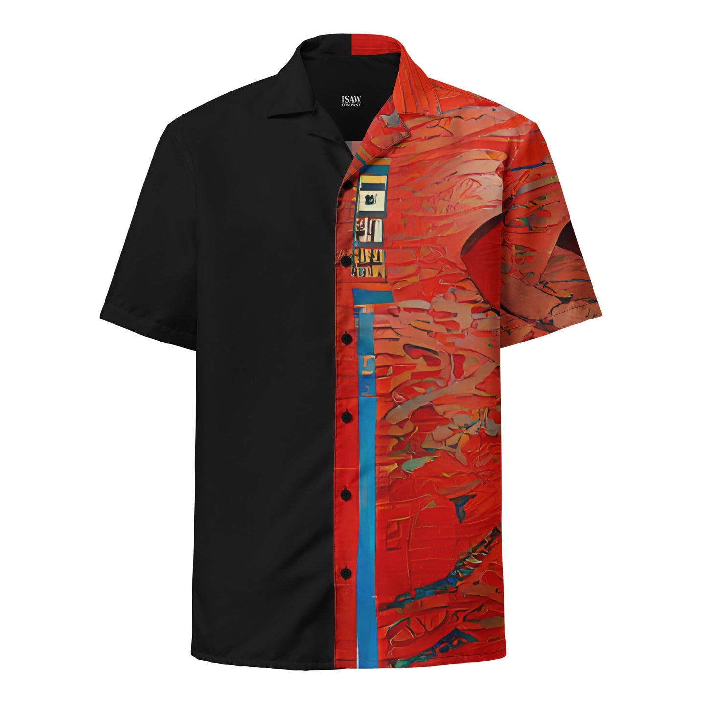Half Black Half Hónghǎi - Unisex Button Shirt
