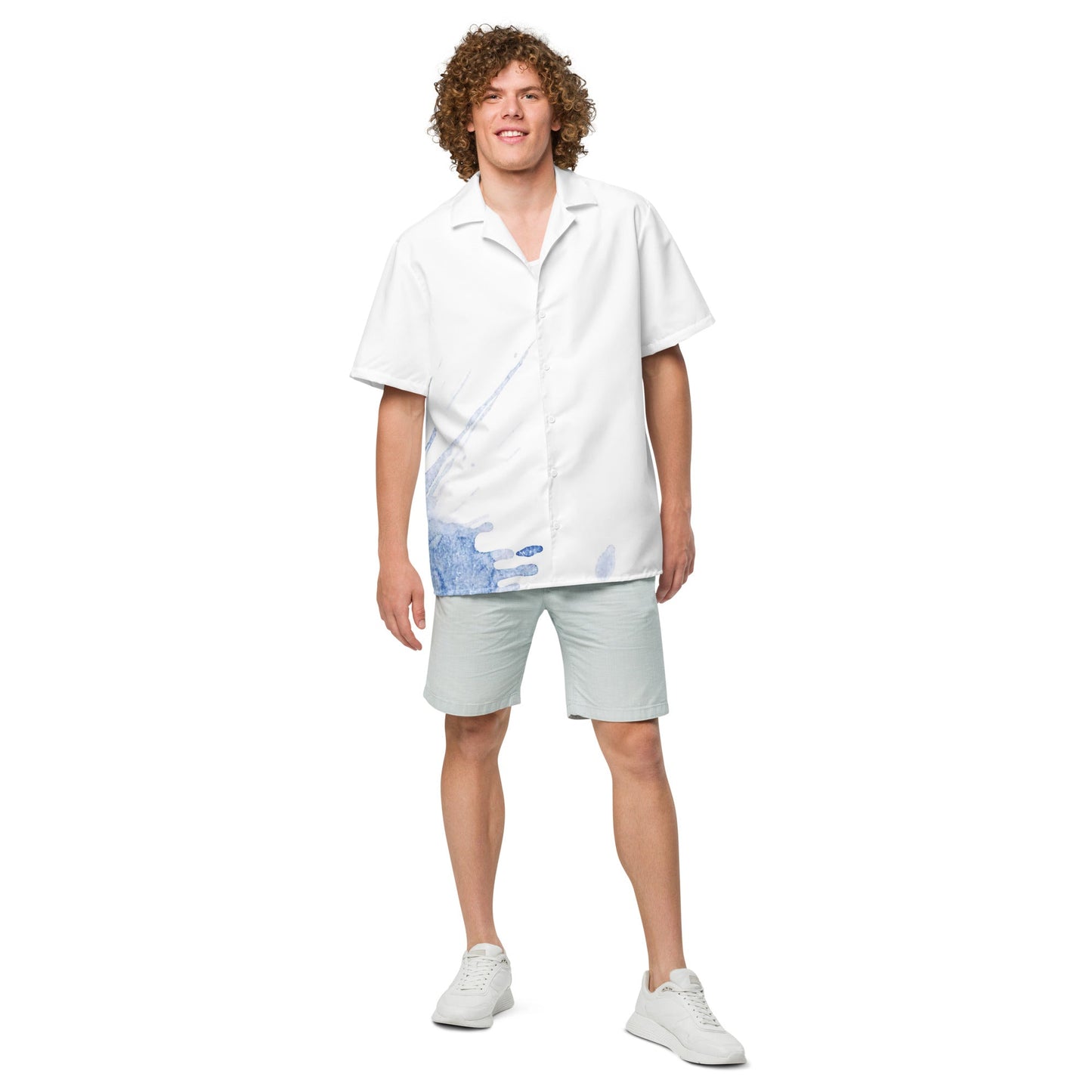 Watercolour Blue Splash - Unisex Button Shirt