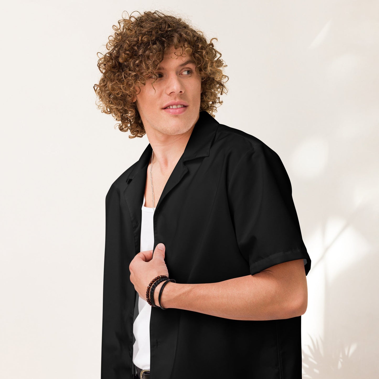 iSAW Black Unisex Button Shirt