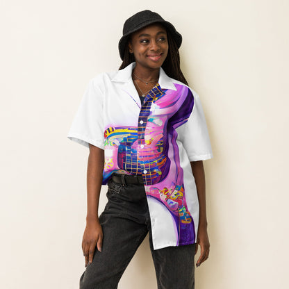 Hippie Guitar -  Womens Button Shirt