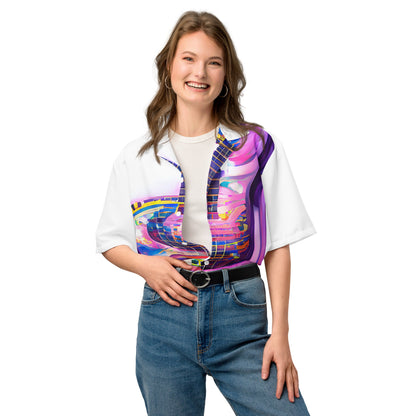 Hippie Guitar -  Womens Button Shirt