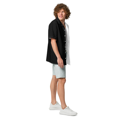 Half Black Half White - Unisex Button Shirt