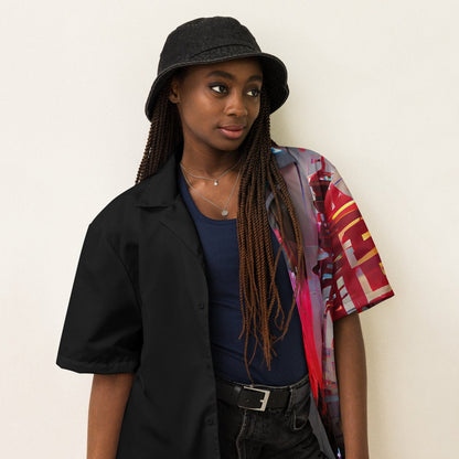 Half Black Half Báijiǔ - Unisex Button Shirt