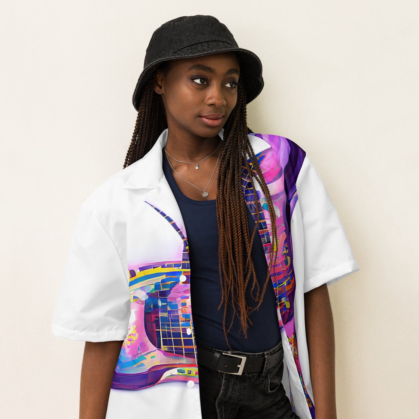 Hippie Guitar -  Womens Button Shirt