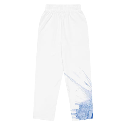 Watercolour Blue Splash - Unisex Wide-Leg Joggers