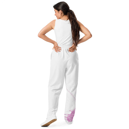 Watercolour Pink Splash - Unisex Wide-Leg Joggers