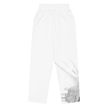 Watercolour Grey Splash - Unisex Wide-Leg Joggers