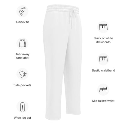 iSAW Unisex White Wide-Leg Joggers