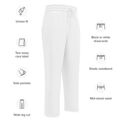 iSAW Unisex White Wide-Leg Joggers