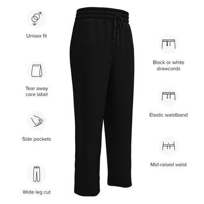 iSAW Unisex Black Wide-Leg Joggers