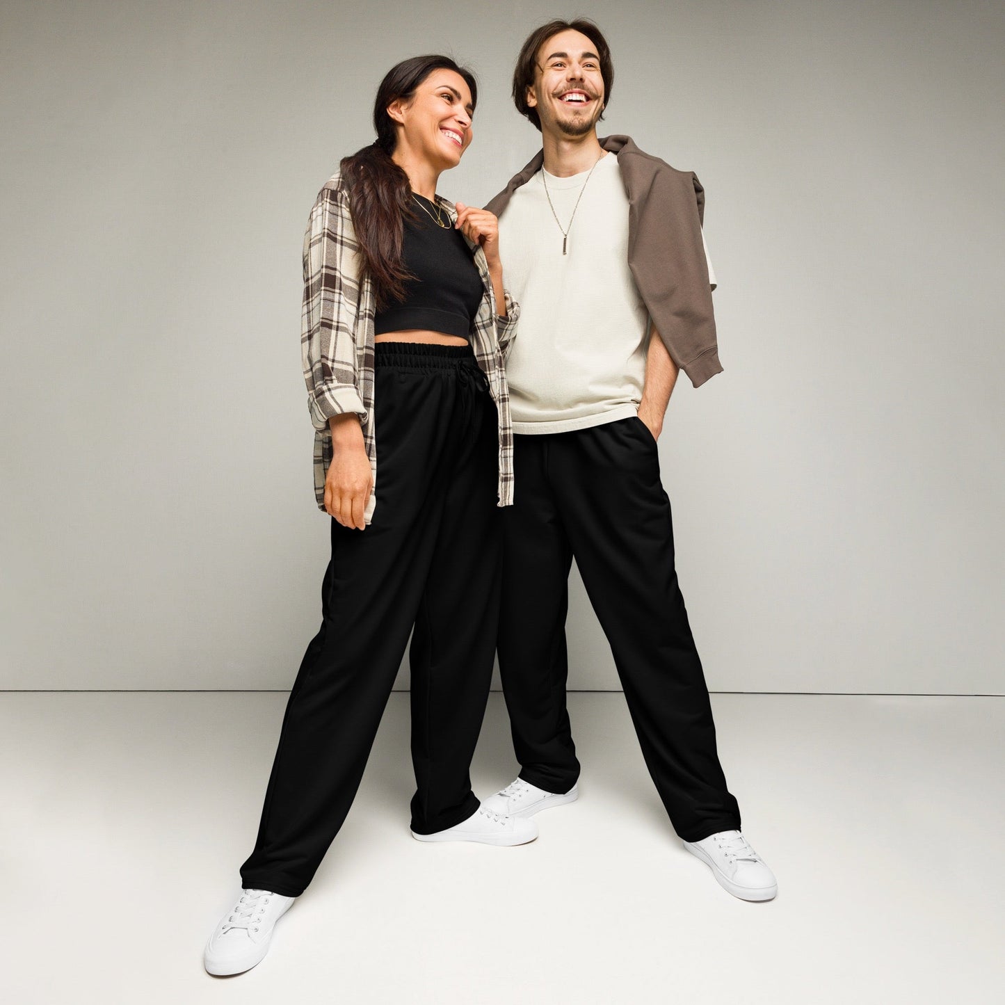 iSAW Unisex Black Wide-Leg Joggers