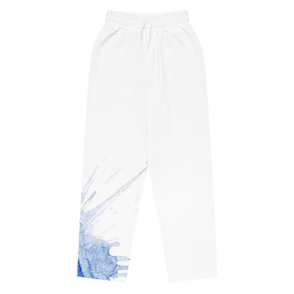 Watercolour Blue Splash - Unisex Wide-Leg Joggers