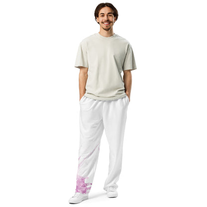 Watercolour Pink Splash - Unisex Wide-Leg Joggers