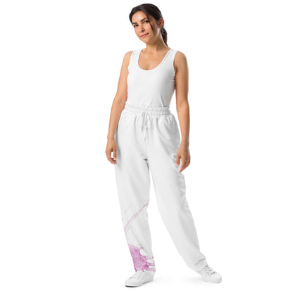 Watercolour Pink Splash - Unisex Wide-Leg Joggers