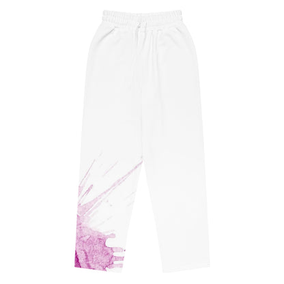Watercolour Pink Splash - Unisex Wide-Leg Joggers