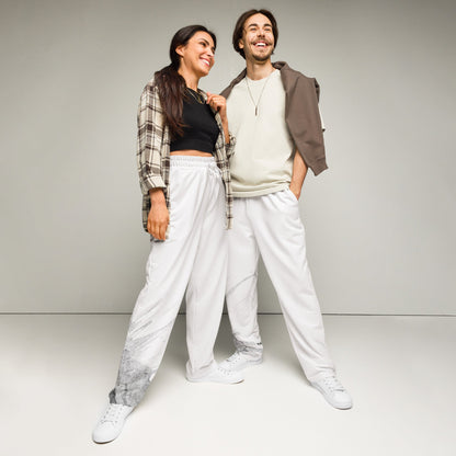 Watercolour Grey Splash - Unisex Wide-Leg Joggers