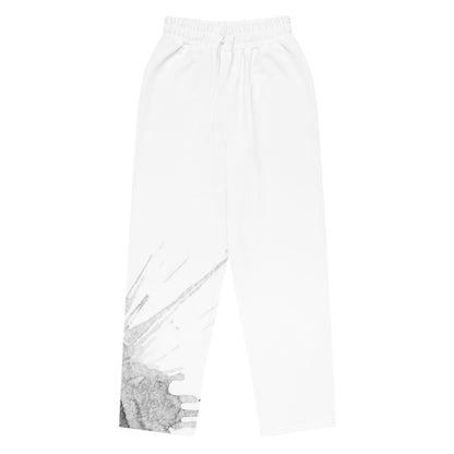Watercolour Grey Splash - Unisex Wide-Leg Joggers