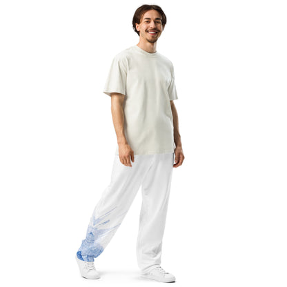 Watercolour Blue Splash - Unisex Wide-Leg Joggers