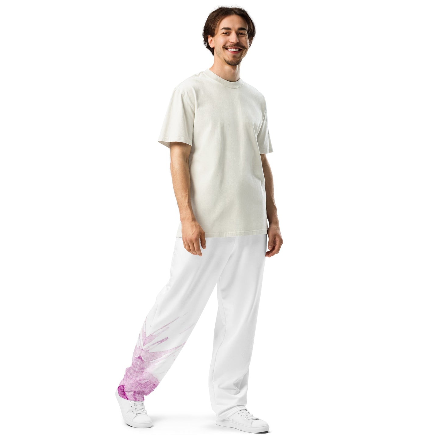 Watercolour Pink Splash - Unisex Wide-Leg Joggers