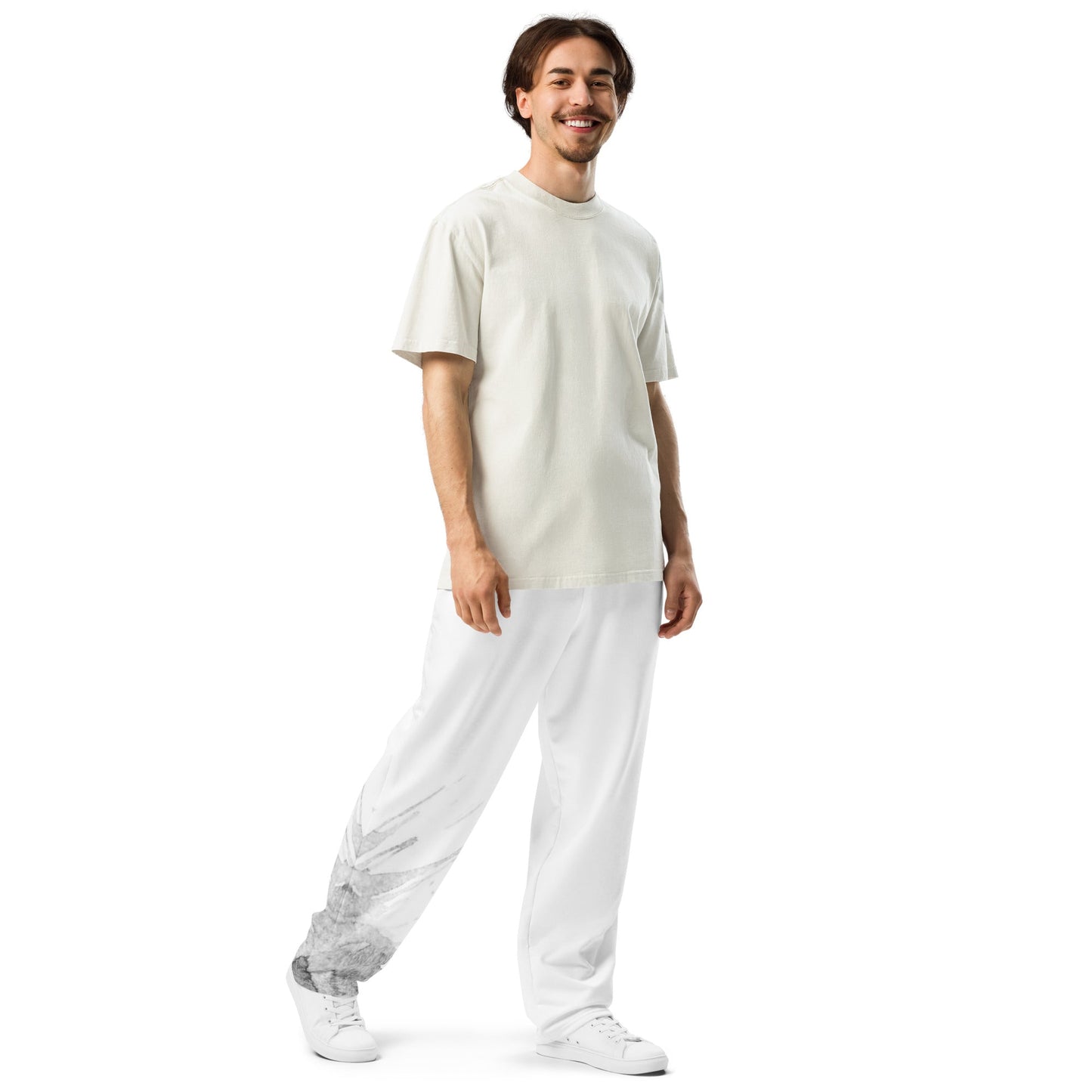 Watercolour Grey Splash - Unisex Wide-Leg Joggers