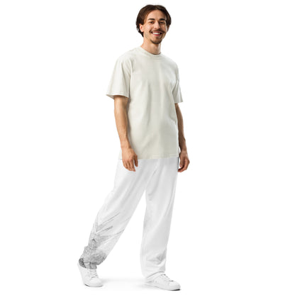 Watercolour Grey Splash - Unisex Wide-Leg Joggers